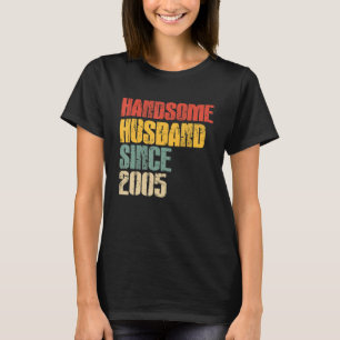 Mens 18th Wedding Anniversary for Him Handsome Hus T-Shirt