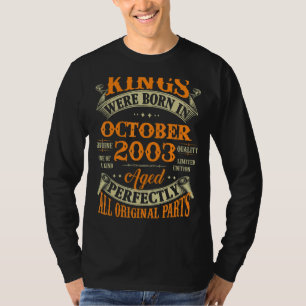 Mens 19th Birthday  Kings Born In October 2003 19  T-Shirt
