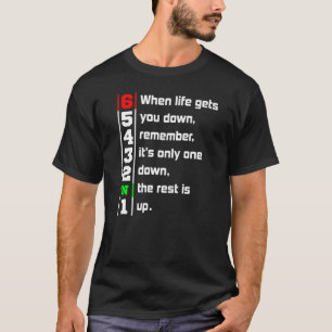 Mens 1 Down 6 Up Motorcycle 1 T-Shirt