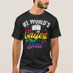 Mens 1 World's Gayest Dad  Father's Day Lgbt Pride T-Shirt