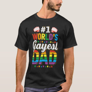 Mens 1 Worldu2019s Gayest Dad Gay Pride Lgbt Rain T-Shirt