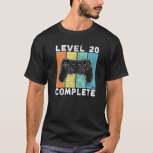 Mens 20Th Birthday Men Gaming Level 20 Complete 20 T-Shirt