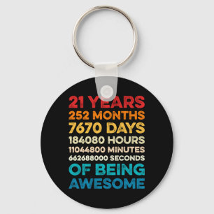 Mens 21st Birthday 21 Years Of Being Awesome Key Ring
