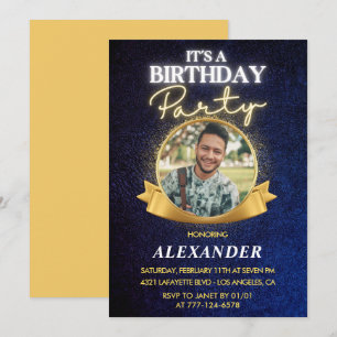 Mens 23rd birthday invitations  Elegant Chic