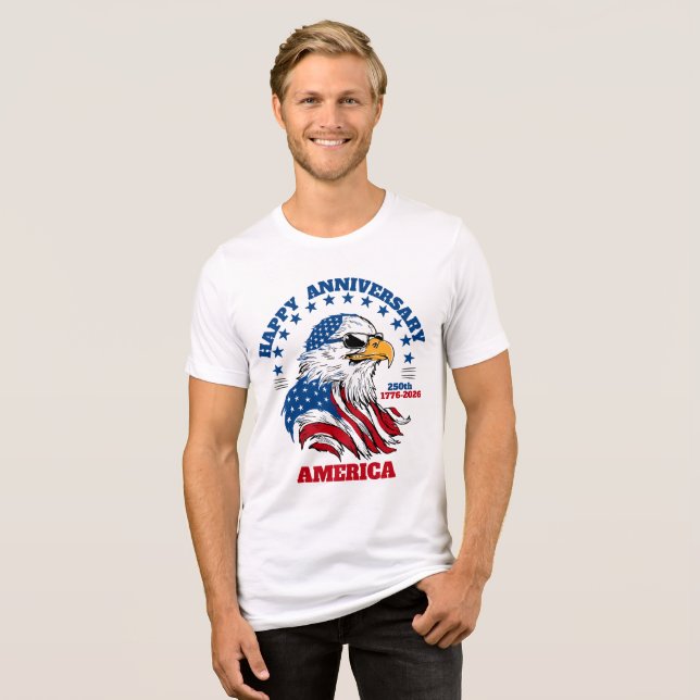 Mens 250th Anniversary  Tri-Blend Shirt (Front Full)