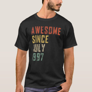 Mens 25 Years Old Awesome Since July 1997 25th Bir T-Shirt