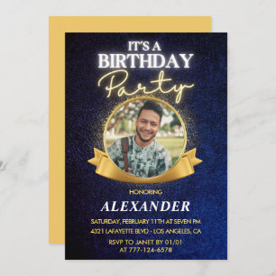 Mens 29th birthday invitations Elegant Chic