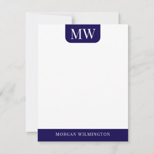 Men's 2 Initials Professional Navy Blue Card