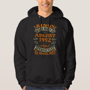 Mens 30th Birthday For Kings Born In August 1992 3 Hoodie