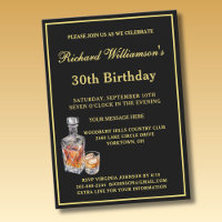 Men's 30th Birthday Party Classic Black Gold