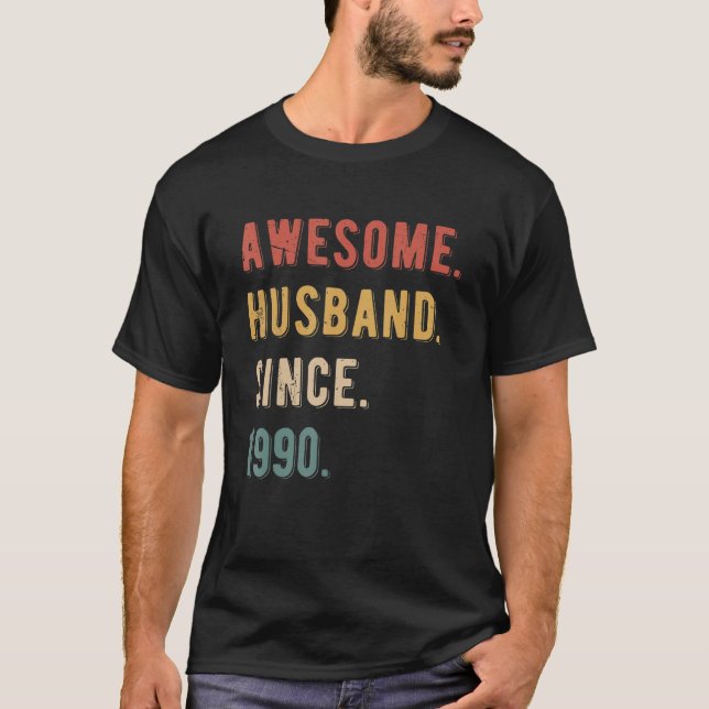 Mens 33rd Wedding Anniversary - Awesome Husband Si T-Shirt (Front)