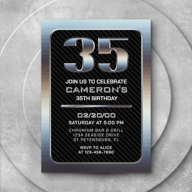Men's 35th Birthday Invitation (Creator Uploaded)