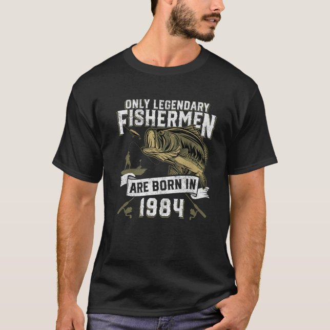 Mens 37 Year Old Fishing Birthday Born 1984 37Th F T-Shirt (Front)