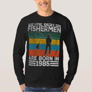 Mens 37 Years Old Fisherman Fishing 37th Birthday  T-Shirt