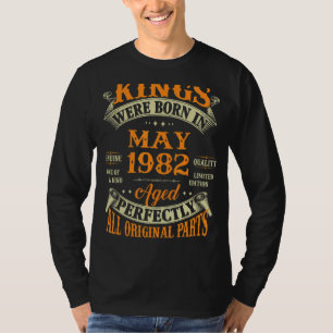 Mens 40th Birthday For Kings Born In May 1982 40 T-Shirt