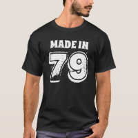 Mens 40th Birthday Made in 79 Typography Black