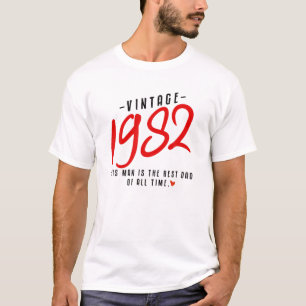 Mens 40Th Birthday Vintage 1982 Best Dad 40 Years T-Shirt
