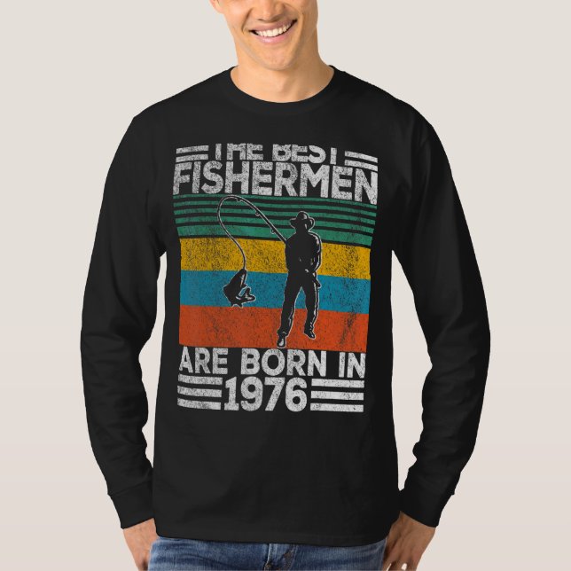 Mens 46 Years Old Fisherman Fishing 46th Birthday  T-Shirt (Front)