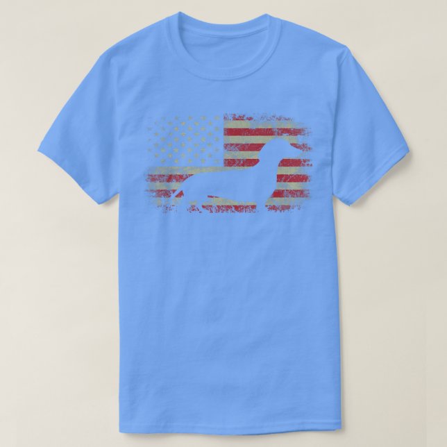 Mens 4th Of July Dachshund American Flag Patriotic T-Shirt (Design Front)