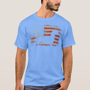 Mens 4th Of July Dachshund American Flag Patriotic T-Shirt