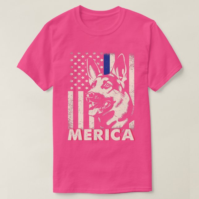 Mens 4th of July  German Shepherd Dog Merica Ameri T-Shirt (Design Front)