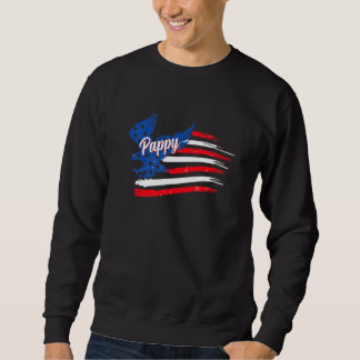Mens 4th Of July Pappy Eagle Flag Pappy Flag Sweatshirt