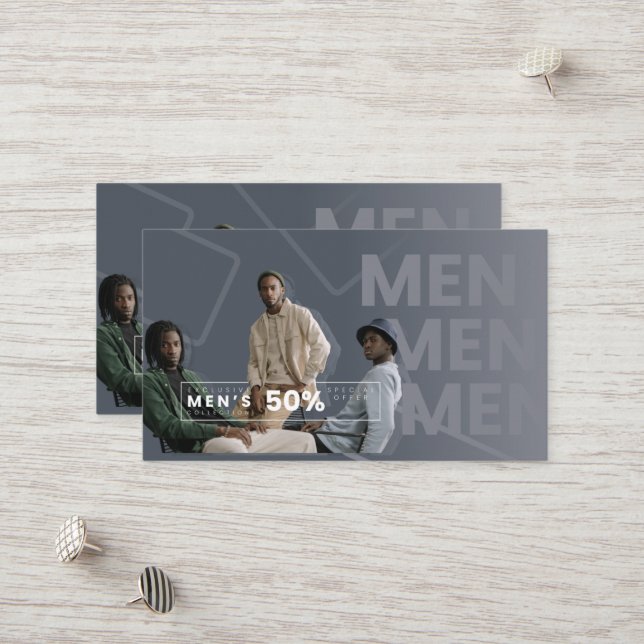 Men's 50 % Discount Card (Front/Back In Situ)