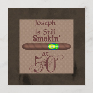 Men's 50th Birthday Cigar Invitations Still Smokin