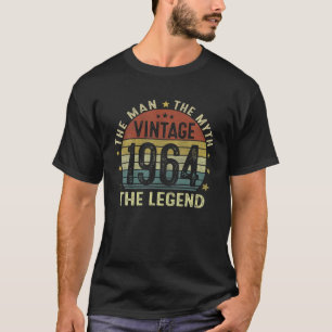 Mens 58 Year Old Gifts Vintage 1964 Man Myth Legen T-Shirt