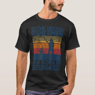 Mens 58 Years Old Fisherman Fishing 58th Birthday  T-Shirt