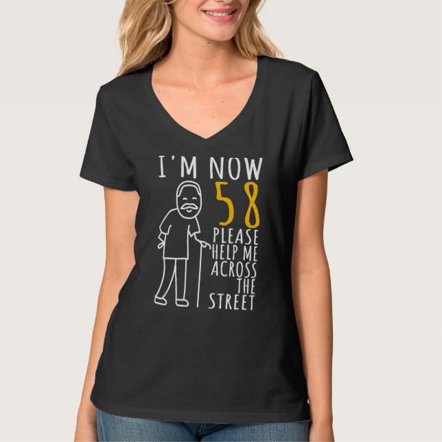 Mens 58th Birthday For Him I'm Now 58 Years Old Co T-Shirt (Front)