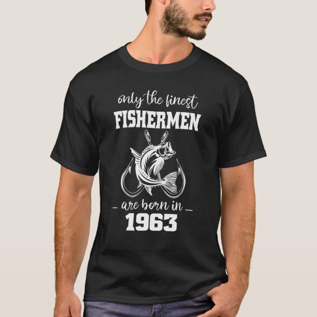 Mens 59th Birthday Only The Finest Fishermen Are B T-Shirt (Front)