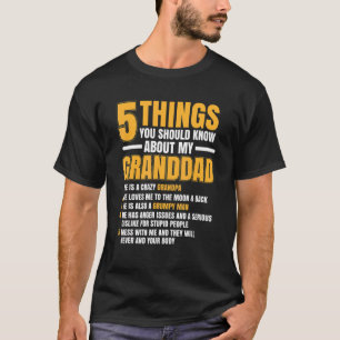 Mens 5 Things You Should Know About Granddad  Cute T-Shirt