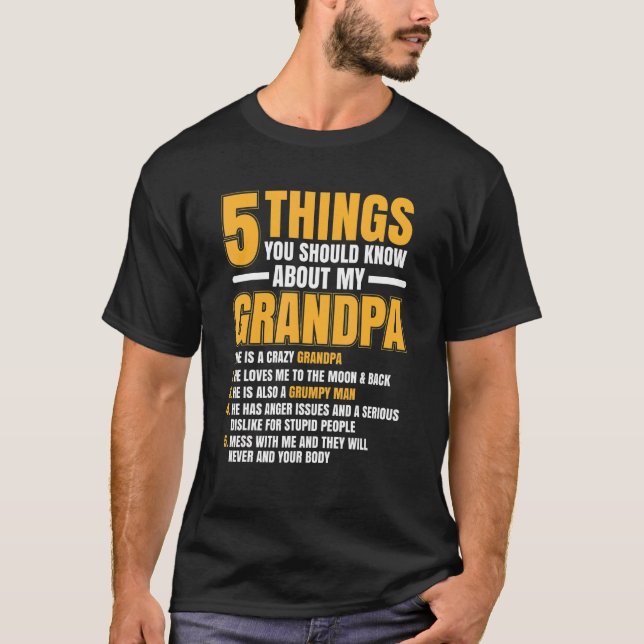 Mens 5 Things You Should Know About Grandpa  Cute  T-Shirt (Front)