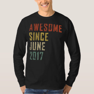 Mens 5 Years Old Awesome Since June 2017 5th Birth T-Shirt