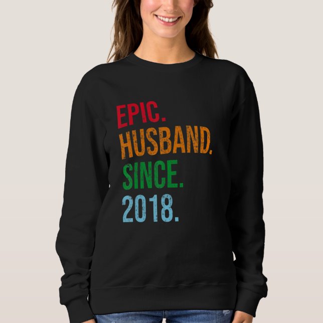 Mens 5th Wedding Anniversary Ideas Epic Husband Si Sweatshirt (Front)