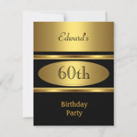 Mens 60th Birthday Party Gold Black