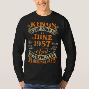 Mens 65th Birthday Gift For Kings Born In June 195 T-Shirt
