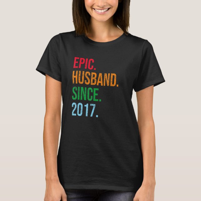 Mens 6th Wedding Anniversary Ideas Epic Husband Si T-Shirt (Front)