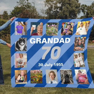Mens 70th birthday 70 years old seventieth Grandad Fleece Blanket