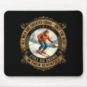 Mens 70th birthday goes skiing vintage skier mouse pad