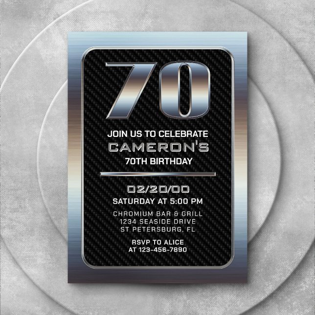 Men's 70th Birthday Invitation (Creator Uploaded)