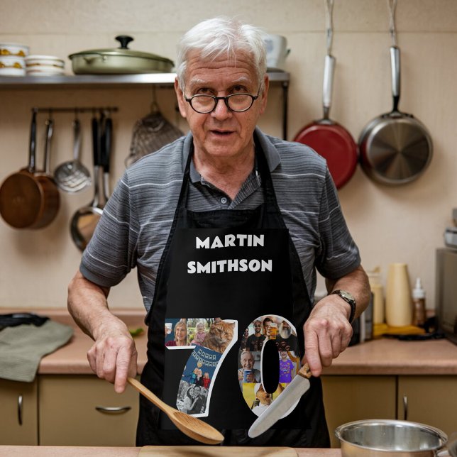 Mens 70th practical kitchen cook 70 years birthday apron (Creator Uploaded)