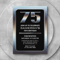 Men's 75th Birthday Invitation