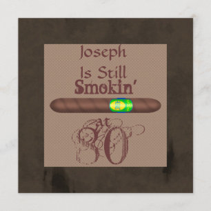 Men's 80th Birthday Cigar Invitations