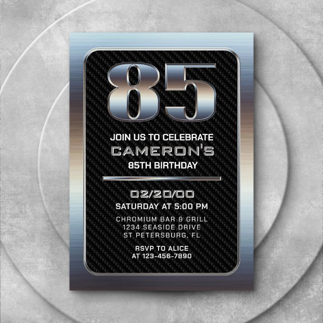 Men's 85th Birthday Invitation (Creator Uploaded)