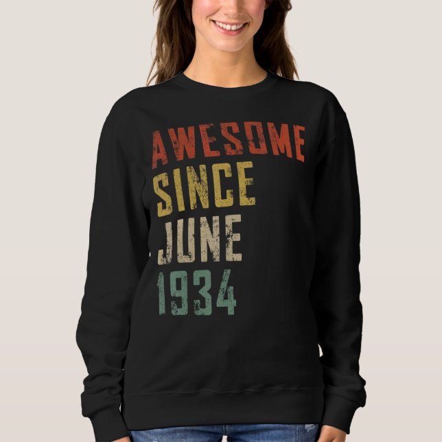 Mens 88 Years Old Awesome Since June 1934 88th Bir Sweatshirt (Front)