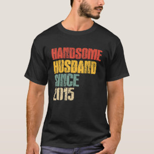 Mens 8th Wedding Anniversary for Him Handsome Husb T-Shirt