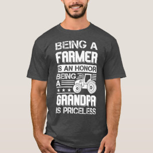 Mens A farmer is honour a grandpa Tractor Farming T-Shirt