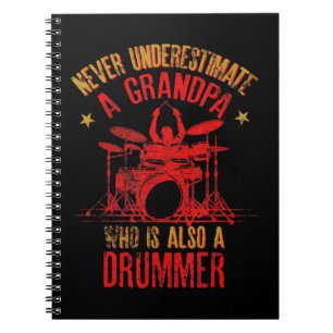 Mens A Grandpa Who Is Also A Drummer Funny Quote F Notebook